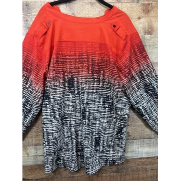 Calvin Klein Red and Black Button-Up Blouse - Picture 10 of 12